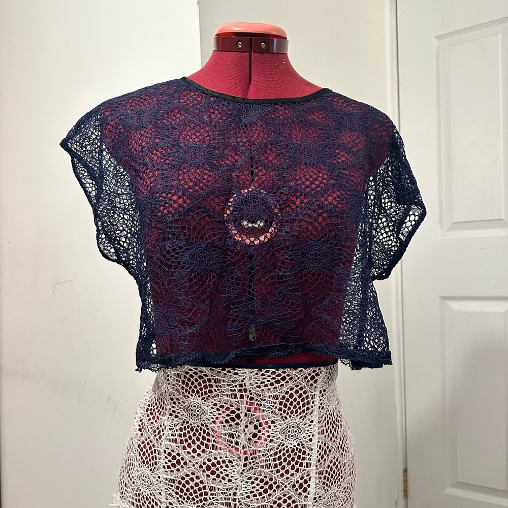 Victoria Secret Crochet Crop Top - Lingerie or Bathing Suit Cover Up